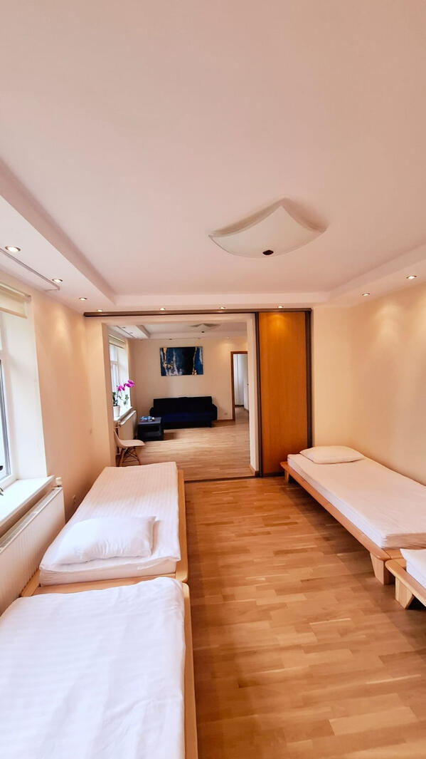 Spacious bedroom for 4 people With option to close the sliding door